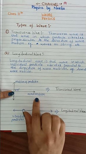 Transverse Wave and Longitudinal Wave #physics #waves #class11