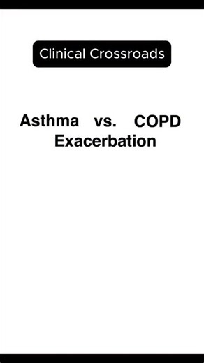 1K views | Clinical Crossroads part 7 - Asthma exacerbation vs chronic obstructive pulmonary disease (COPD) exacerbation explained. Both present with wheezing and shortness of breath, but triggers and treatment differ. Watch to learn how to tell them apart. Stop second-guessing. Watch Sketchy and learn the difference. #pulmonology #asthma #COPD #explainer | Sketchy | Facebook