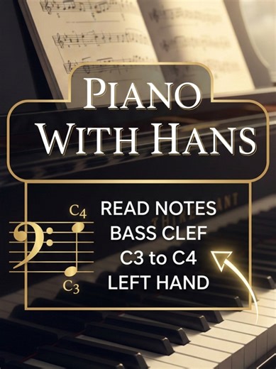 Read Notes Bass Clef C3 to C4 In this video I am going to write down the notes on the bass staff from C3 to C4 in the right hand. I am going to do this in two ways: 1. Drawing the notes with their names on staff paper. 2. Writing the letter names of the notes on the corresponding piano keys below. I will draw the notes one-by-one in real time on bass staff, so that you can practice it afterwards by yourself. For the notes themselves I use quarter note with stems which are easy to see. Remember t