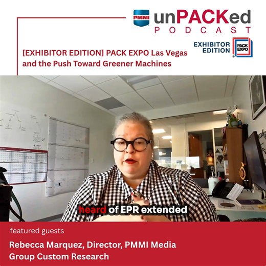 Exhibiting at PACK EXPO Las Vegas? 📦 Don’t miss this week's exhibitor edition of UnPACKed! PMMI’s Rebecca Marquez shares how to highlight your sustainable solutions in a way that resonates with today’s buyers. 🎧 Listen now: https://apple.co/4lcTS4Z | PACK EXPO