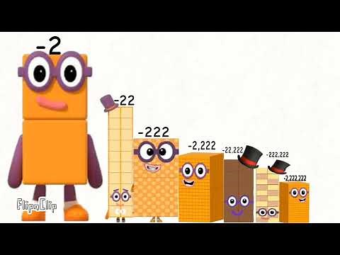 Numberblocks negative -2 sneeze to -222,222,222 (-222 million) negative number