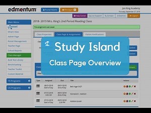 Study Island: Class Page and Assignments