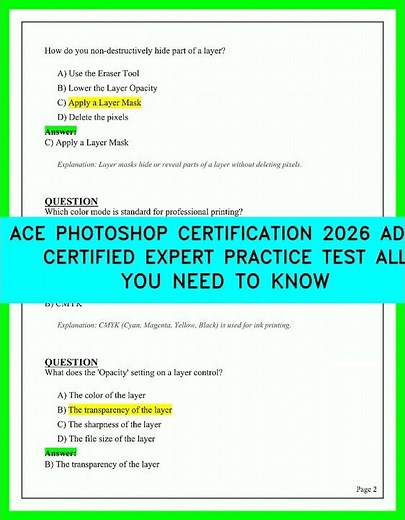 ACE PHOTOSHOP CERTIFICATION 2026 ADOBE CERTIFIED EXPERT PRACTICE TEST ALL YOU NEED TO KNOW GUIDE