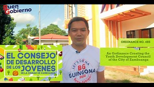 Local Youth Development Council of Zamboanga City (Ordinance 485); As the main author, we will always empower the youth and engage them in nation-building. “Ang kabataan ang pag-asa ng bayan”, we walk the talk. Let’s go na, trabaha kita para na buen futuro del pueblo! #BuenGobierno | BG Guingona FB PAGE