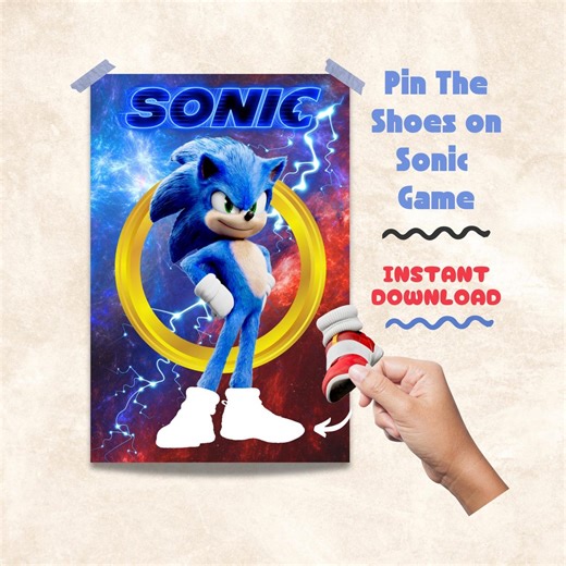 Sonic Pin the Shoes Game, Printable, Birthday Party Activities - Etsy