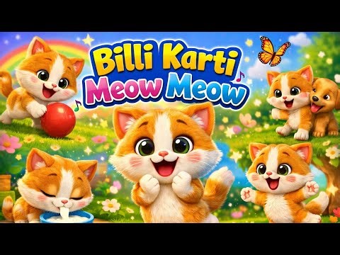Billi Karti Meow Meow | Fun 3D Kids Song | Rhymora Kids TV