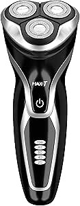 MAX-T Electric Razor for Men, 4D Rotary Shaver Razor for Men, Rechargeable Wet & Dry Shaver with Pop-Up Trimmer, IPX7 Waterproof, Type-C, Plug & Play