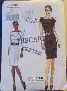 Vogue V8630 Dress Sewing Pattern 2010 UNCUT – Customfit Cup Sizes A–D, Very Easy Vogue - Etsy
