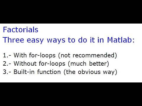 Code factorials in Matlab