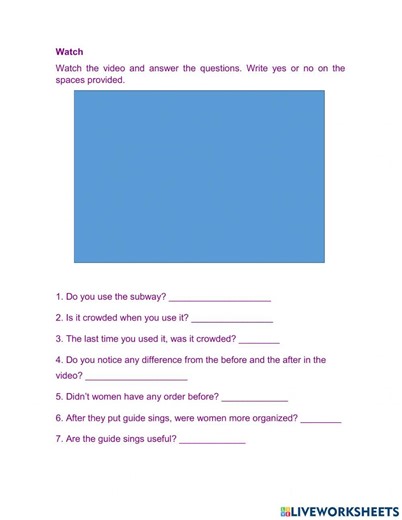 Before and after interactive worksheet for Inglés IV