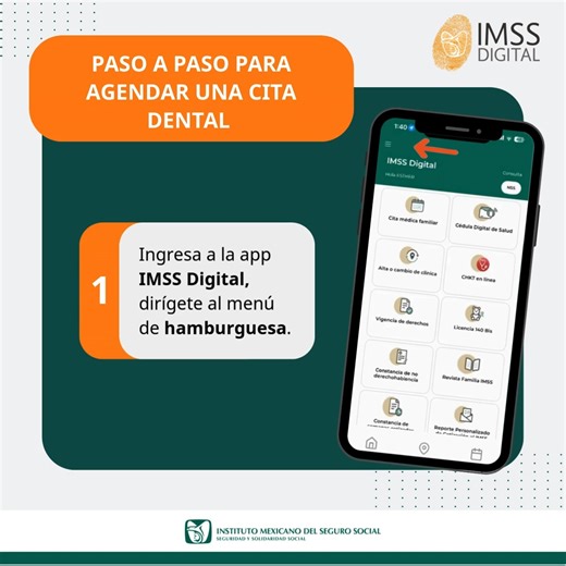 Te mostramos el paso a paso para agendar una cita dental 🦷 para ti o tus beneficiarios desde la app IMSS Digital 📱. | IMSS Digital