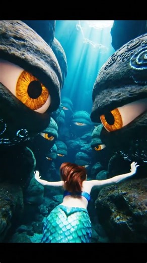 Mermaid Finds Ancient Eyes in Cave Walls!