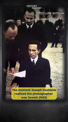 WW2 Historic Image Colorized: Joseph Goebbels stares at Jewish Photographer