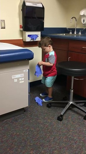 Doctors office with dirty diaper