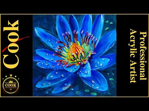 A Touch of Blue - Painting a Blue Lotus Flower with Artistic License and Raindrops #gingercooklive