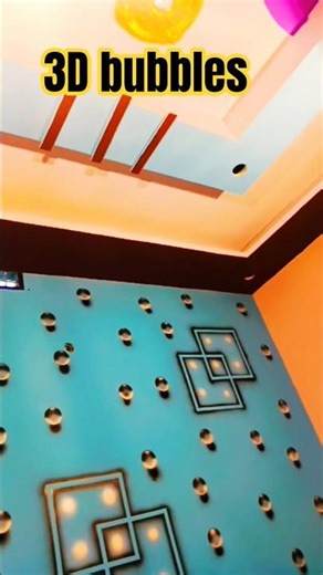 #3D bubbles wall texture #masking tape #colour combination#ytshorts #trendingshorts