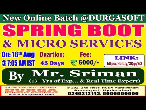 SPRING BOOT & MICRO SERVICES Online Training @ DURGASOFT