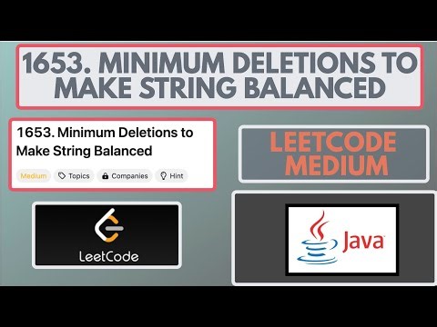 Leetcode | 1653. Minimum Deletions to Make String Balanced | Medium | Java