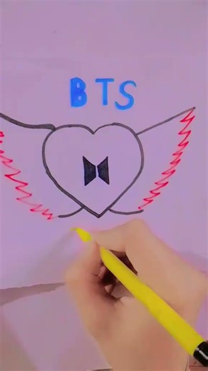 BTS logo drawing short video #art #drawing #shortvideo #viralvideo