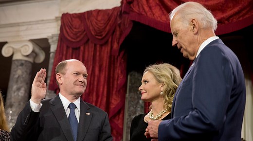 Coons addresses infamous photo of Biden, daughter during swearing-in ceremony