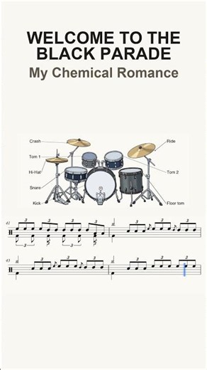 Welcome To The Black Parade on drums 🥁 #shorts