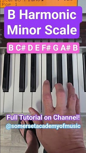 B Minor Scale 🎹 #Piano #minorscales #harmonicminor