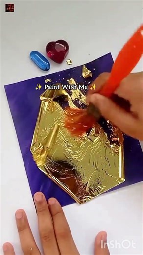 Easy Allah name modern Calligraphy using gold leaf for beginners ❤️✨ #art #artshorts #shorts