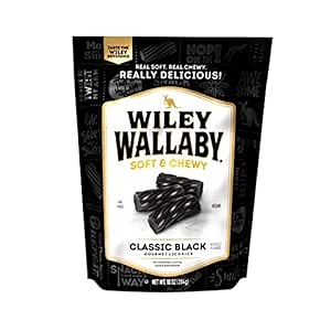 Wiley Wallaby Licorice 10 Ounce Classic Gourmet Soft & Chewy Australian Black Licorice Candy Twists, 1 Pack