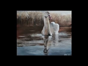 Swan on a Lake Painting Tutorial Using Acrylics by Cheryl Navarro