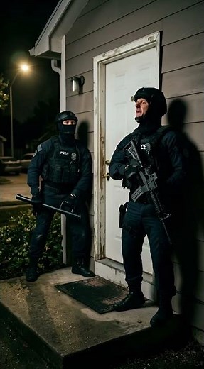 Watch SWAT execute perfect door breach at night #swat #police #shorts