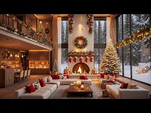 🎄 4K Cozy Christmas Apartment Jazz | Warm Fireplace Glow & Smooth Holiday Piano Ambience ❄️☕🔥