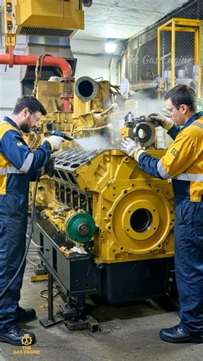 Engine block clean and measurement. #caterpillar #thegasengine #overhauling