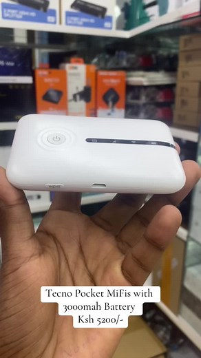 Tecno Pocket WiFi with 3000mah Battery - Compatible with Safaricom, Airtel and Faiba