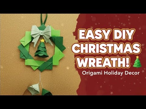 FOLD THIS! DIY Origami Christmas Wreath || Paper Craft #takoovart #christmas