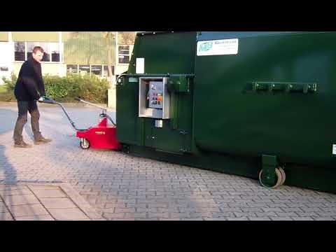 V-Move XL 1.5 kw dumpster mover tug moving Roll Off compactor | xerowaste.ca