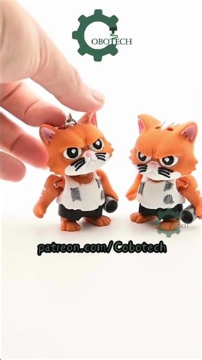 Cobotech Poor Angry Cat Articulated Keychain #shorts #3dprinting #articulated