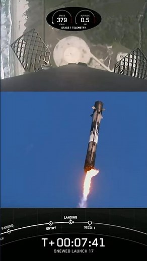 Perfect SpaceX Falcon 9 Booster Landing OneWeb 17