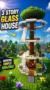 This Biggest Glass House in Minecraft is BEAUTIFUL! 🌳🏠 #shorts