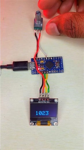 Reading arduino pot value on OLED display 🔥 #circuitstories #arduino #diyprojects #oleddisplay