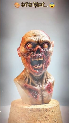 Clay Horror Face Making – Realistic Sculpture Process #handmadeart #claymodeling #claysculpture
