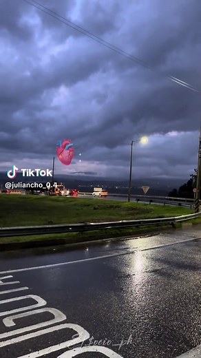 Blue Truck Journey on Rainy Evening
