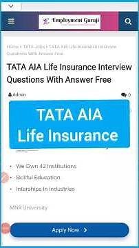 #shortvideo TATA AIA Life insurance Interview question answer
