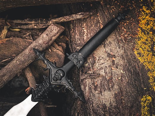 Graveweaver Decorative Fantasy Sword With Leather Sheath & Wall Mount, Gothic Medieval Cosplay Prop Collectible,gift for Him, Christmas Gift - Etsy