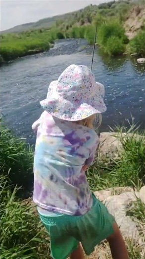 My niece always catches bigger fish than I do. #troutfishing #trout#troutstream