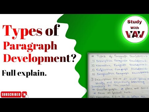 Types of Paragraph Development || full explain|| In hindi ||