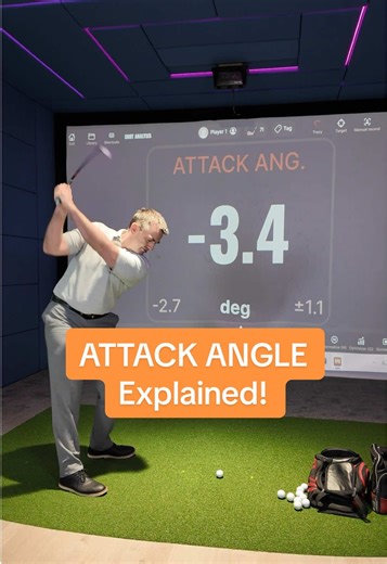 Ever wondered how Attack Angle can help your golf swing? Check out this quick golf sim tip!🏌️‍♂️#golfsimulator #trackman #indoorgolf #golf #golftips
