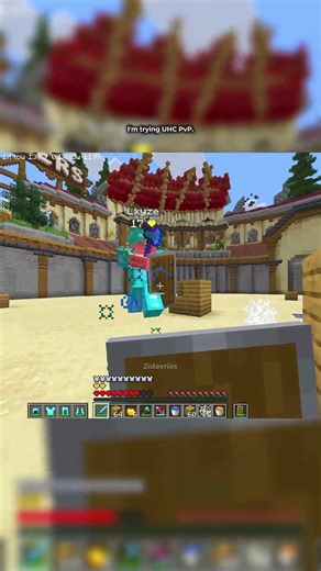 I'm trying UHC PvP! #minecraft #minecraftshorts #minecraftvideos #mcpe #shorts