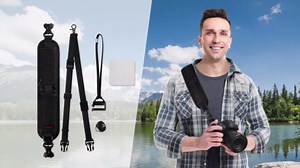 Camera Strap, Anti-slip Shoulder Strap with Quick Release & Safety Tether, Adjustable Camera Sling for Nikon, Sony, Fuji DSLR