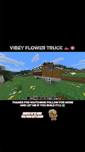 Building the CLEANEST flower truck in 30 seconds! ✨🚛 #minecraft #minecraftbuilding #tutorial