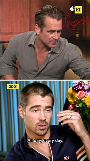 #colinfarrell reacts to his first ET interview